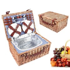 4 Person Vintage Wicker Picnic