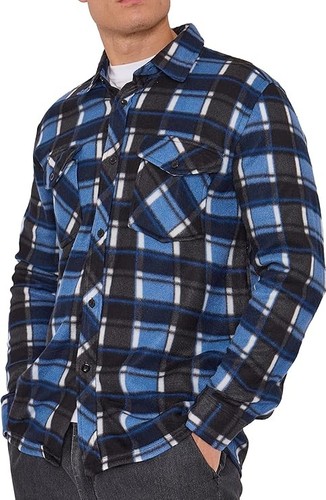Men checked fleece shirt - fleece,
