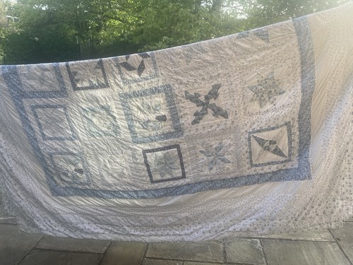King size patchwork quilt blue - size,