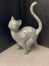 Grey Wooden Cat In Excellent