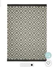 Next Geo Diamond Wool Grey Rug