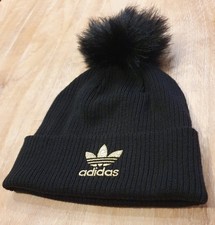 Adidas Originals Fur Pom Beanie Hat Black Women's/Unisex
