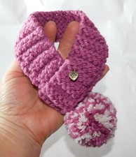 Pink Dog Scarf with Pom Pom