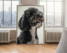 Trendy Black Poodle Drinking