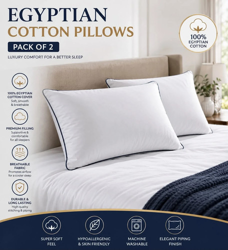 Luxury egyptian cotton pillows - egyptian,