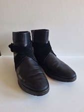  FitFlop Womens Soft Black Leather Ankle Boots Size UK6