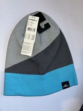 O’NEILL Mens Grey & Blue Beanie Hat One Size New With Tags 
