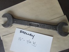 SHELLEY 1/2- 7/16 WHITWORTH OPEN ENDED  SPANNER VTG CLASSIC TOOL ROLL 