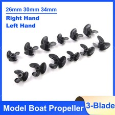Model Boat 3-BIade Plastic Propeller 26mm 30mm 34mm Right Hand, Left Hand M3 M4