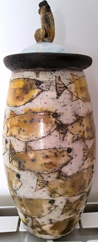 Ceramic fish pattern lidded - ceramic,