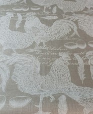 5 metres Linen Hens furnishing fabric FREE POSTAGE