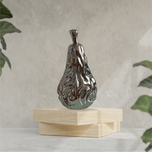 Pear ornament silver platinum - pear,