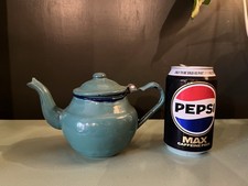 Small Vintage Enamel Teapot Green 