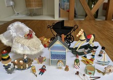Dolls House Nursery Furniture Hand Made Toys 12th Scale Job Lot Cot Pram Dolls