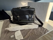 Mulberry Walter Black Natural Veg Tanned Briefcase Satchel Bag with Receipt