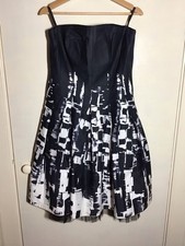 Debut By Debenhams Black And White Print Dress Size 14
