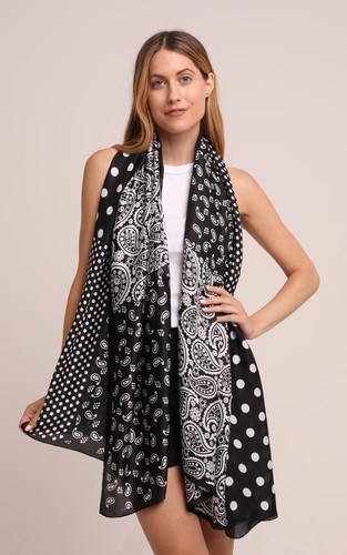 100 silk scarf - silk, -polka