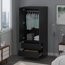 Matt Black 2 Door 2 drawer