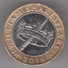 United Kingdom £2 Pounds 2016 William Shakespeare - Crown and Dagger - History