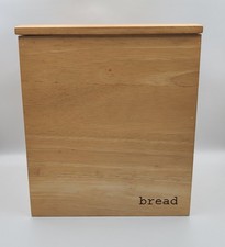 Wooden bread box / bin solid pine large, excellent condition