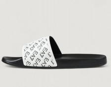 EA7 | Emporio Armani 0109 AF15125 Repeat Logo Flip Flop Sliders - Black/White