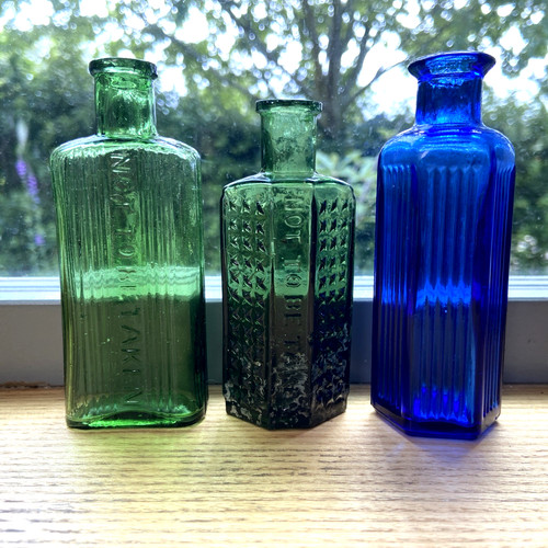 Antique empty glass poison - antique,