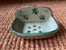 Ceramic green wall mounted soap dish