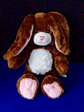 Build A Bear Bunny Rabbit Brown, Pink Floppy Ears, White Belly, Good Condition