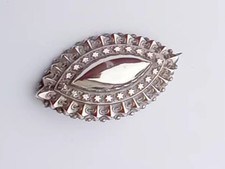 Large Victorian Sterling Silver Etruscan Revival Brooch Hallmark B'ham 1882