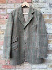 Pytchley Tweed Blazer Jacket Mens 40 Khaki Green