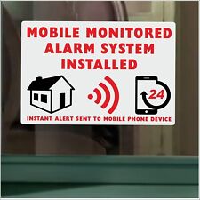 MOBILE Monitored Alarm System Installed Sign Window Stickers Warning Security
