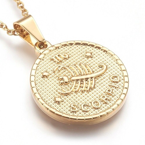 Scorpio zodiac pendant - scorpio, gold