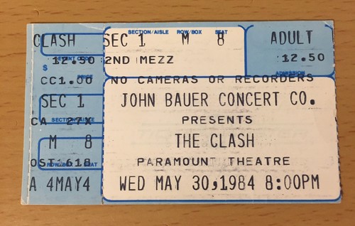 1984 the clash seattle - clash, concert