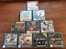 9 PS1 games, 3 Crash Bandicoot, 2 Spyro, 2 Dino Crisis, 2 GEX