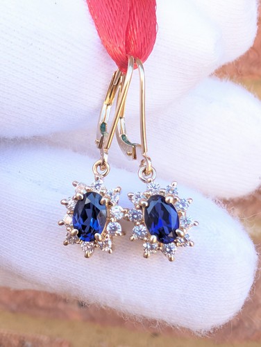14ct yellow gold - gold, blue