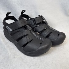 Crocs Yukon Fisherman Sandals Mens Size 10 Black Mandals Shoes Lite Rite New