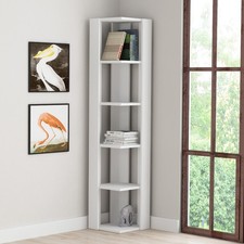 Nati Corner Bookcase – 5-Tier Freestanding Shelf Unit, 161cm High, 11 Colours