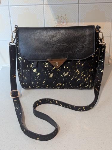 Leather solid crossbody bag - leather,