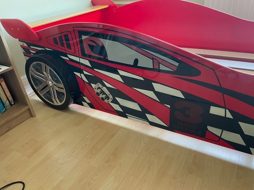 Red racing car bed for - , kids