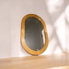 Pine Oval Bathroom Mirror 59.50 X 40.00 Cm. Outside Frame Can Hang Either Way