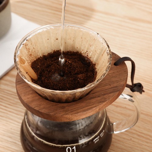 Wood coffee filter holder - wood,