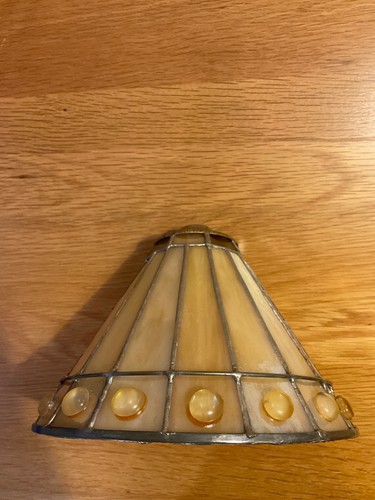 Glass and metal lampshade - ,