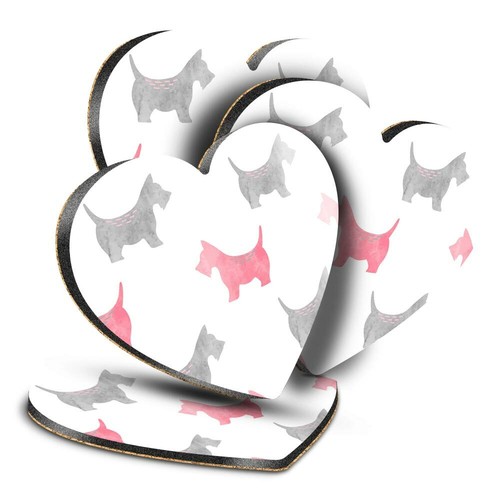 Heart mdf coasters - 4x,