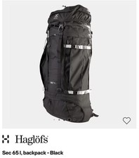Haglofs Sec 65 Litre Large Rucksack Backpack Black Hiking Mountaineering