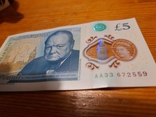 AA33 British Rare £5 pound note