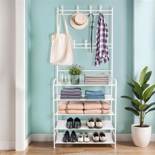 Tier entryway coat rack shoe - coat,