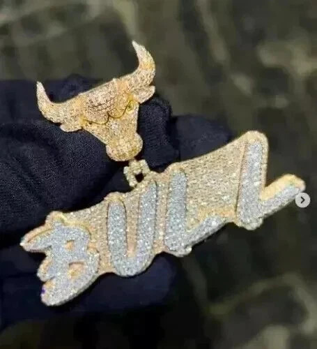 Real moissanite bull - 3.ct,