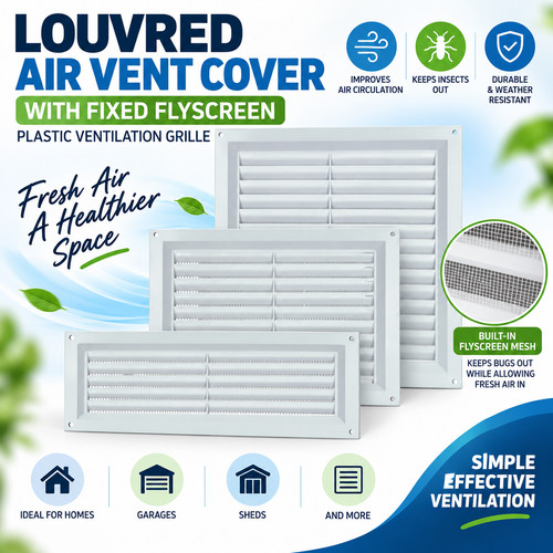 Louvred air vent cover with - vent,