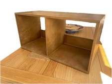 Record Storage cubes for 12' singles and LP's - Made from wood in light oak