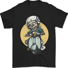 Mod Scooter Moped Skull Mens T-Shirt 100% Cotton